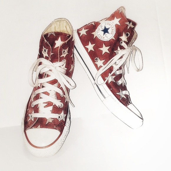 converse high tops with stars